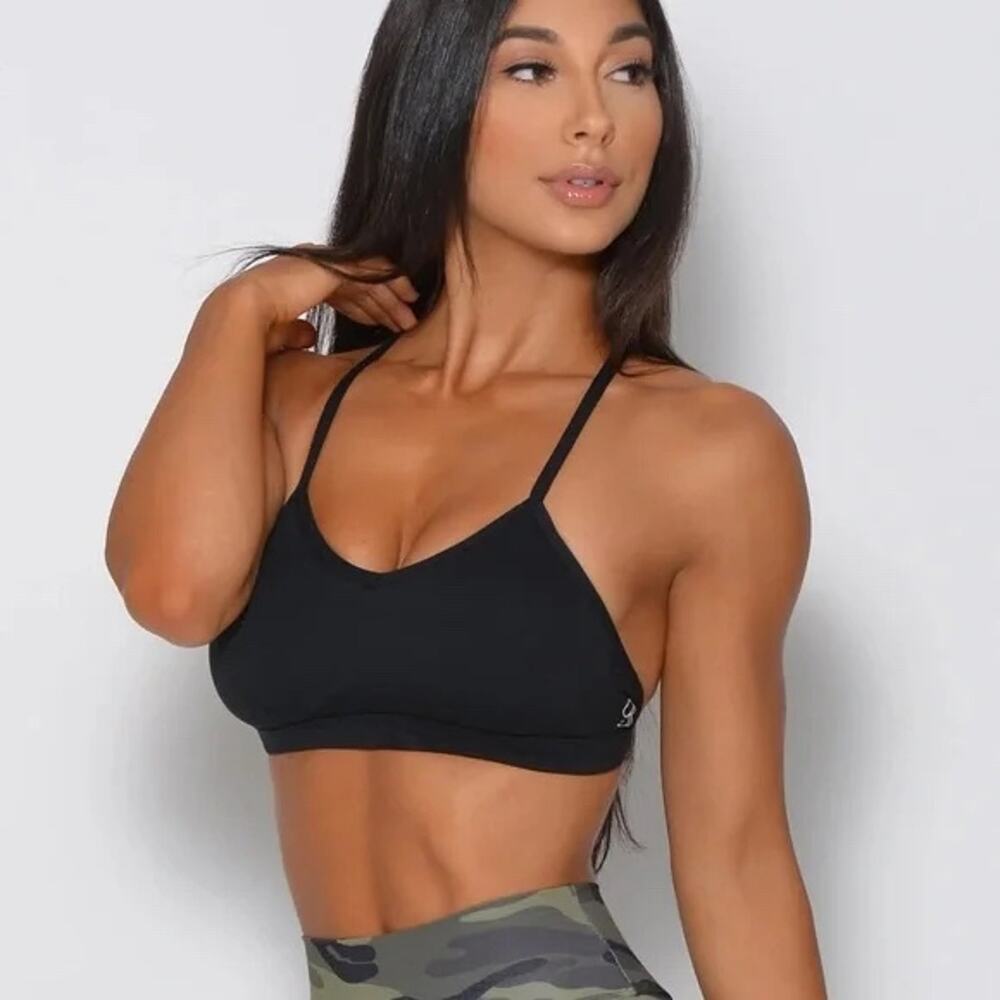 Bombshell Sportswear Braided Strappy Sports Bra - Black